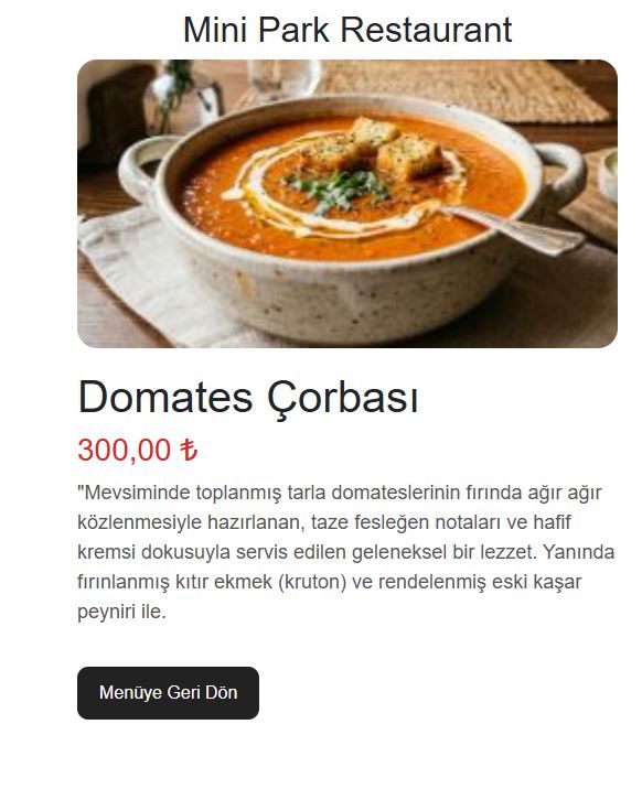 Ürün detay ekranı